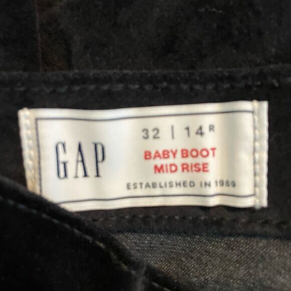 GAP Black Velvet Baby Bootcut Mid-Rise Jeans 32 / 14 - Picture 10 of 12